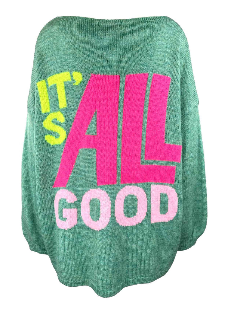 Pullover Smile grün, Ansicht hinten