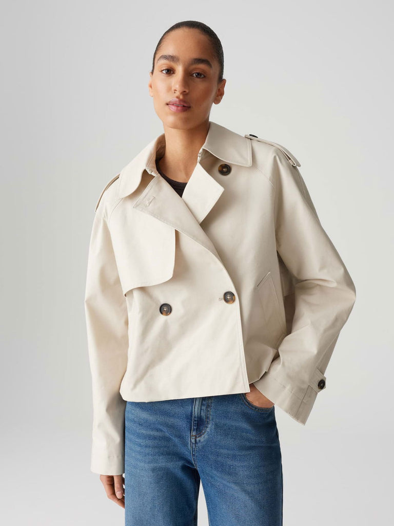 Trenchblouson Hawena beige, Ansicht vorne