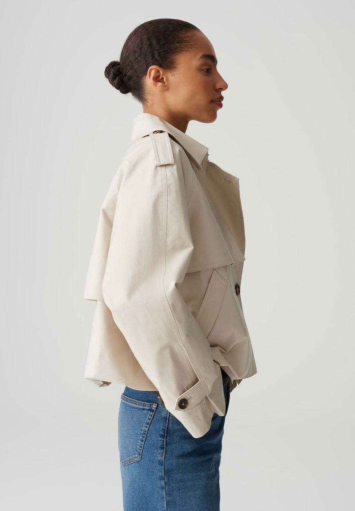 Trenchblouson Hawena beige, Ansicht seitlich