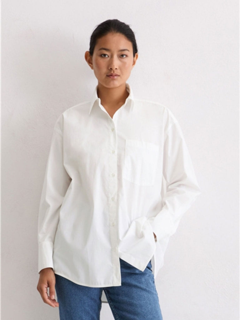 Hemdbluse O-Shape white, Ansicht vorne