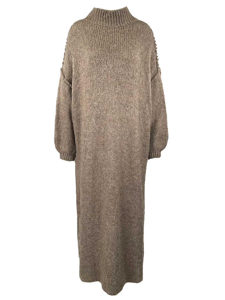 Strickkleid taupe, Ansicht vorne