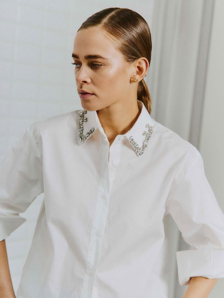 Bluse Cassiopeia white, Ansicht Detail vorne