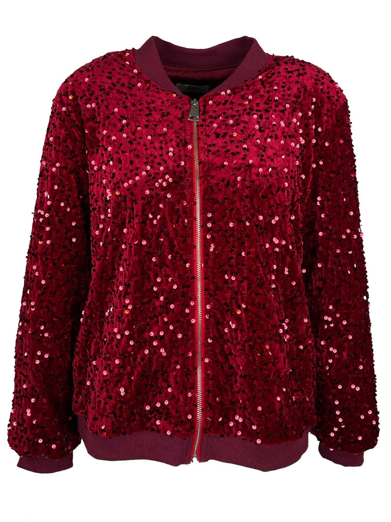 Jacke Paillette burgund, Ansicht vorne