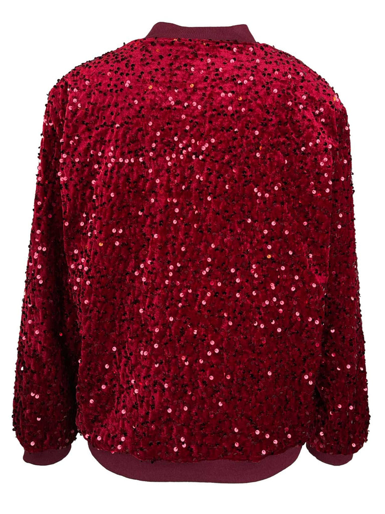 Jacke Paillette burgund, Ansicht hinten