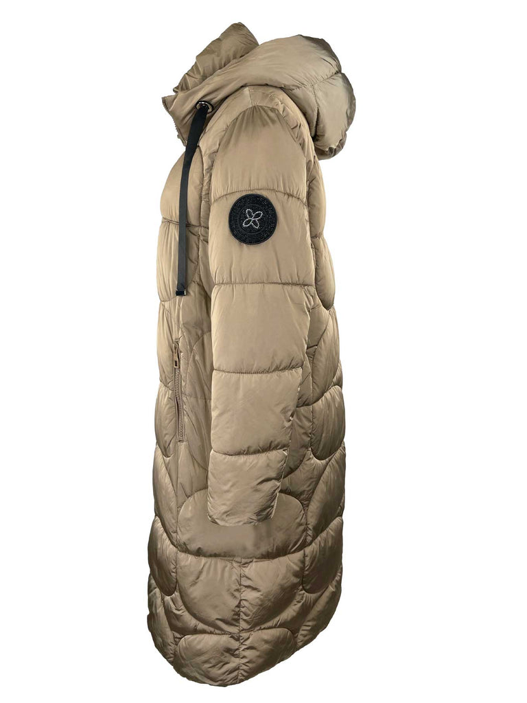 Steppjacke mokkabraun, Ansicht vorne, Ansicht seitlich