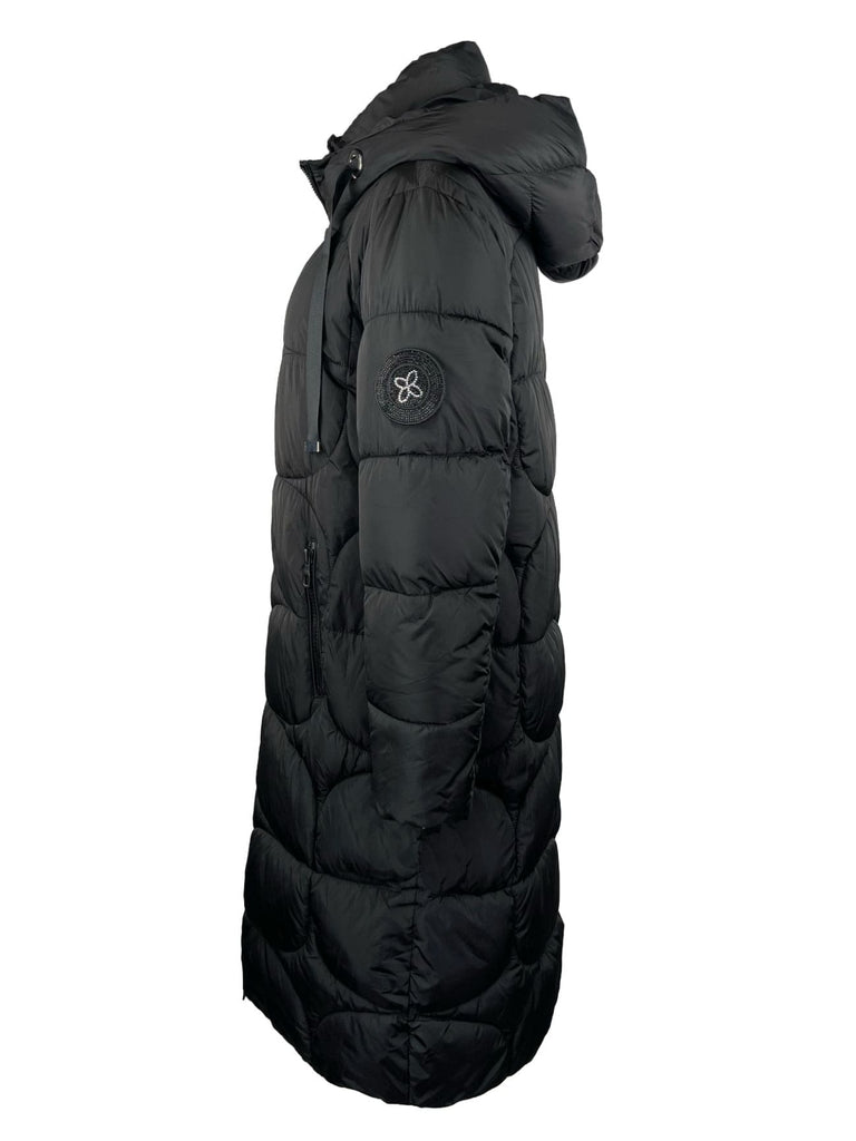 Steppjacke schwarz, Ansicht seitlich