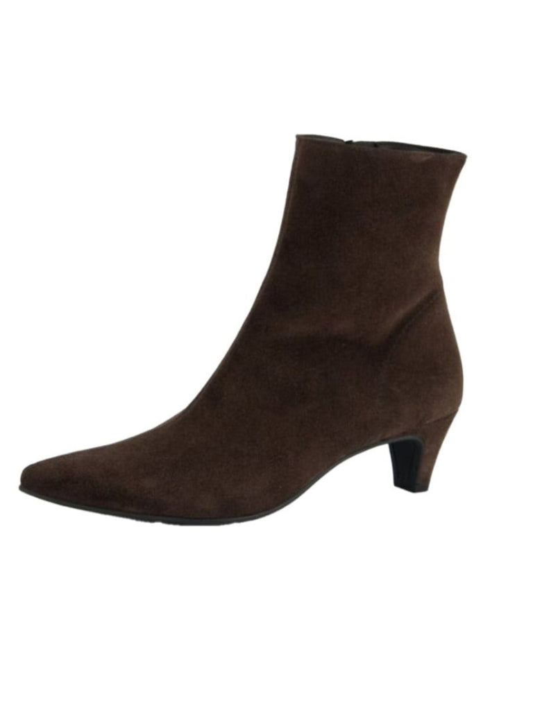 Stiefelette braun soft suede mocca, Ansicht seitlich