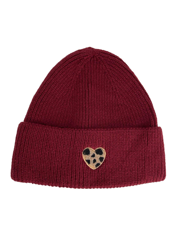 Mütze Herz Leo burgund