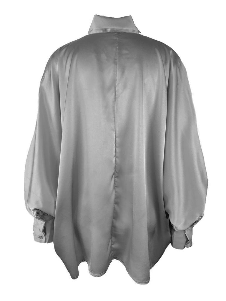 Bluse Schleife grau, Ansicht hinten