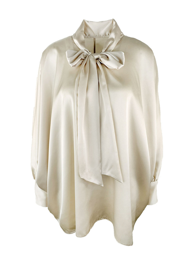 Bluse Schleife champagner, Ansicht vorn