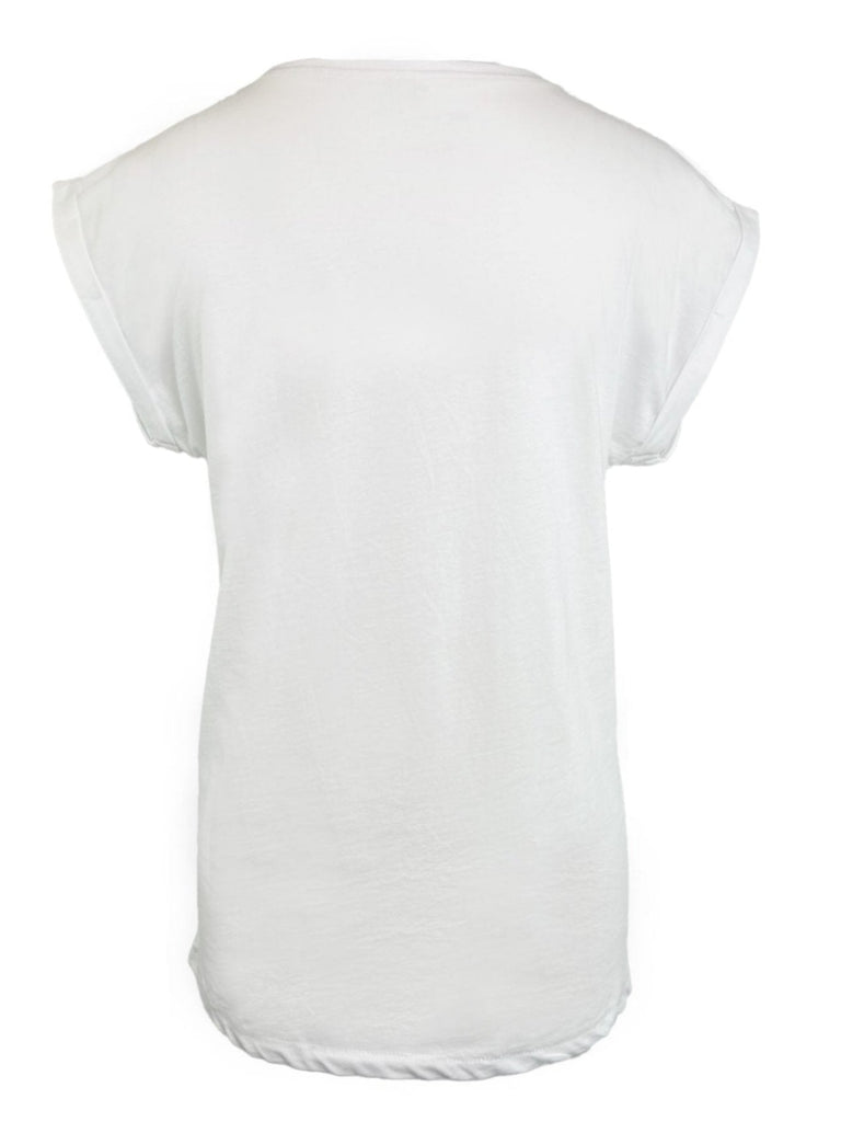 T-Shirt IRGENDWAS weiß silber, Ansicht hinten