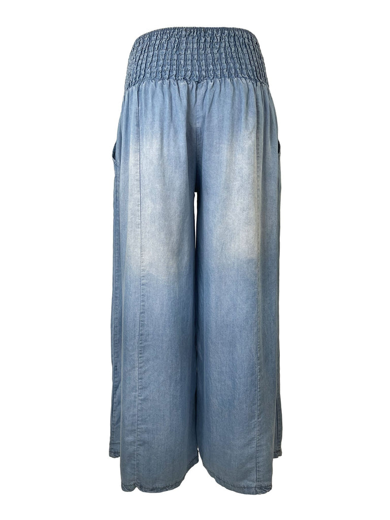 Lockere Hose in Jeans Optik
Lockere Passform
Breites elastisches Bündchen
Ansicht hinten