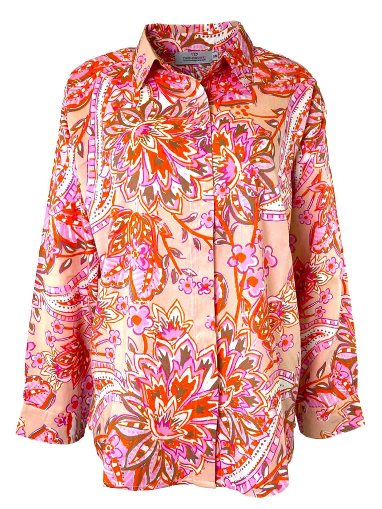 Bluse mit Paisley Muster hellrosa, Ansicht vorn