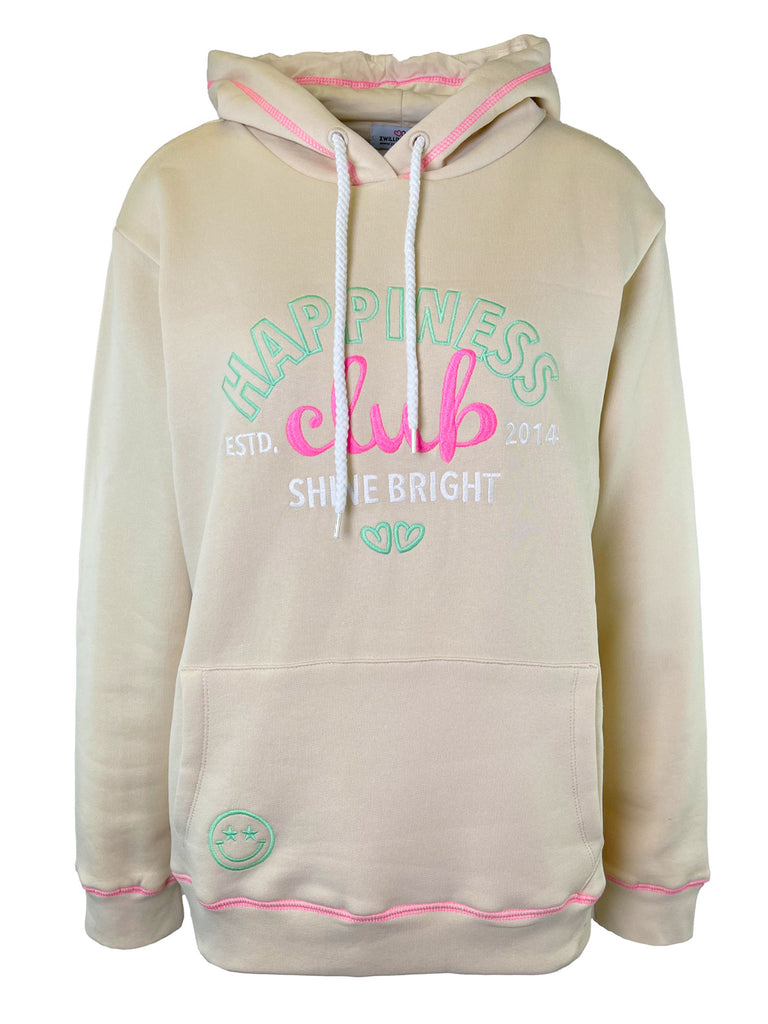 Hoodie beige mit Front-Stick Ansicht vorn