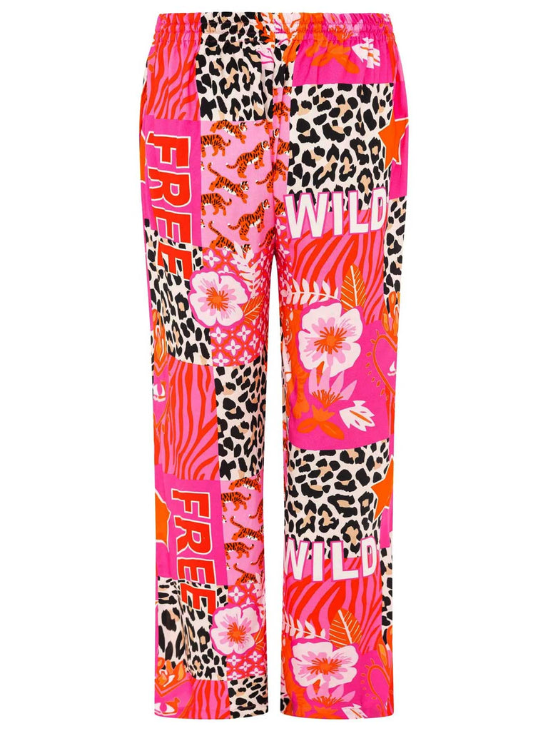 Hose mit Print Wild and Free pink, Ansicht hinten