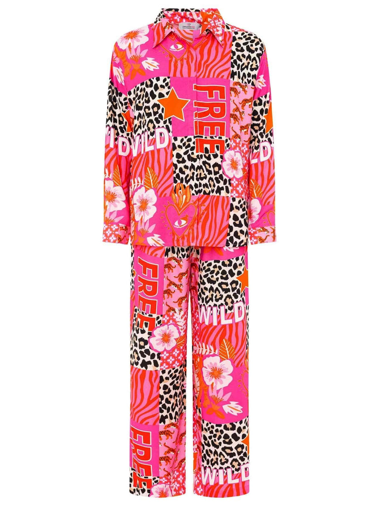 Hose mit Print Wild and Free pink, Ansicht Zweiteiler