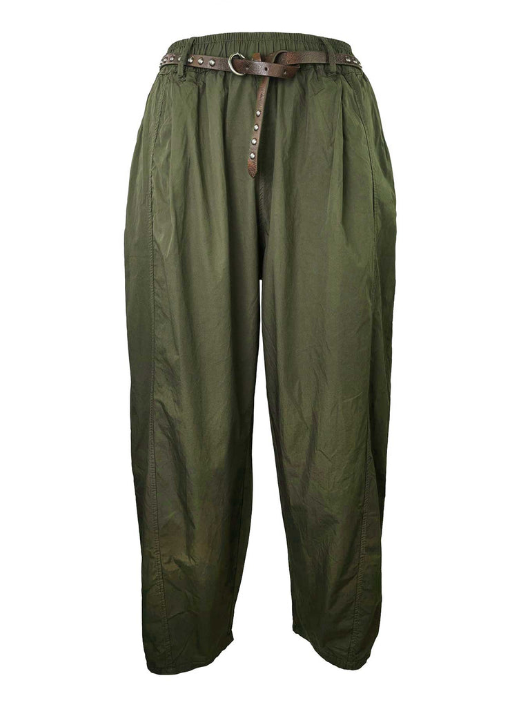 Hose mit Gürtel oliv, Ansicht vorn