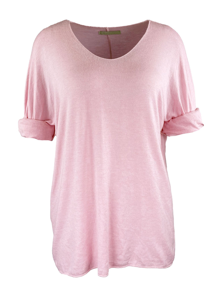 Pullover Jenna rose gekrempelter Arm Ansicht vorn