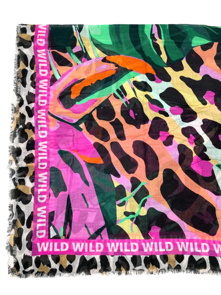 Tuch "Wild" Leo bunt Ansicht Detail