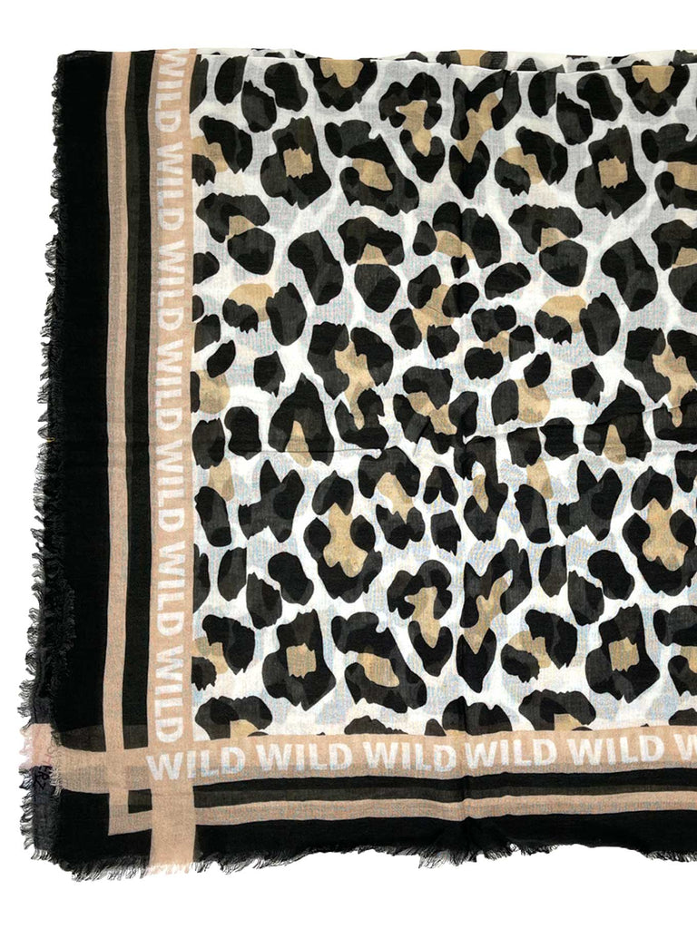 Tuch "Wild" Leo schwarz Ansicht Detail 
