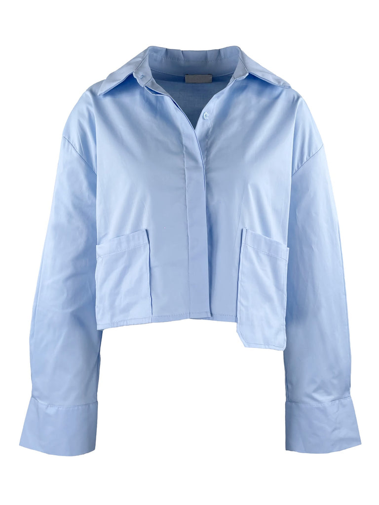 Bluse Lilian hellblau Ansicht vorn