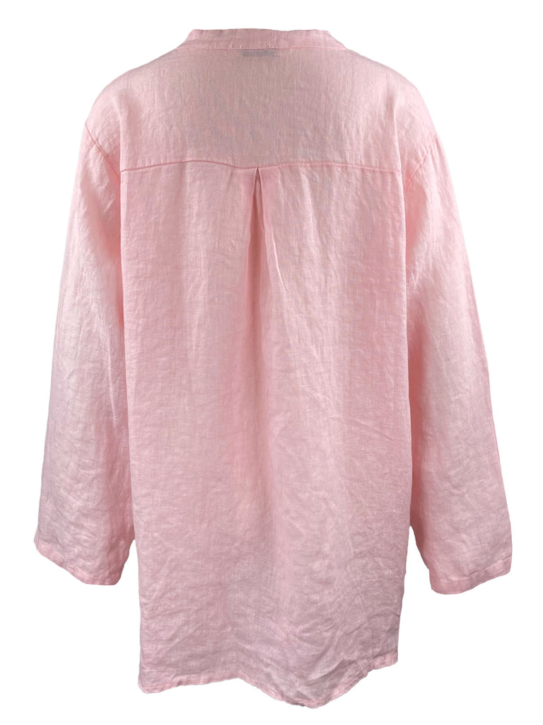 Tunika Leinen rosa, Ansicht hinten