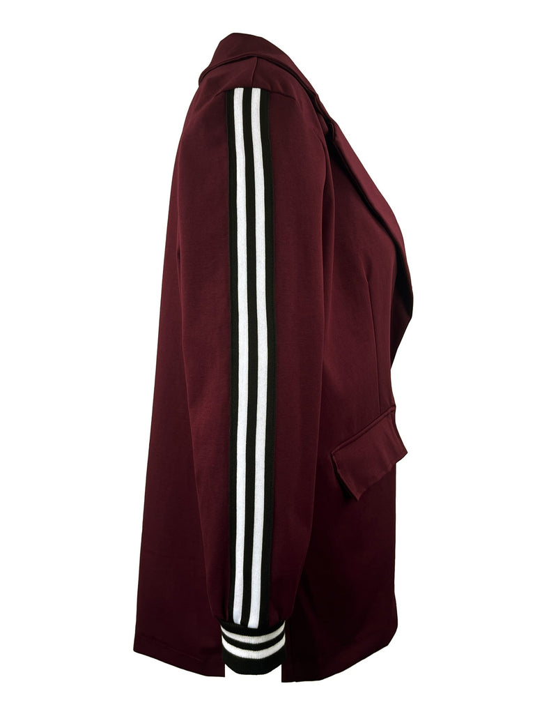 Blazer Sportstreifen burgund, Ansicht Seite