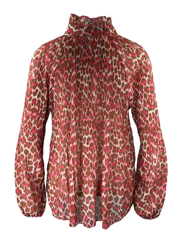 Bluse Plissee Leo pink, Ansicht hinten
