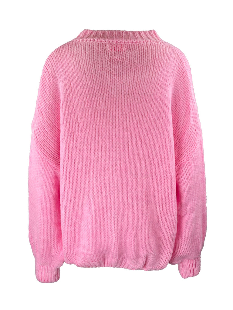Strickjacke Leo Herz rosa, Ansicht hinten