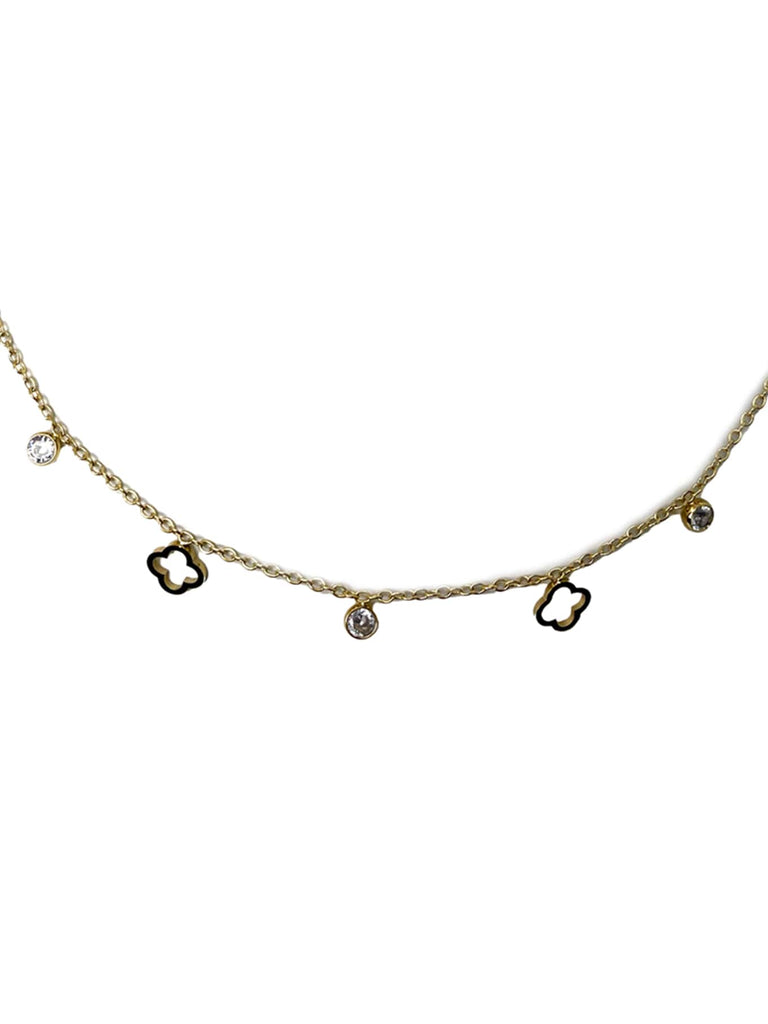 Kette Klee Strass goldfarben, Ansicht Detail