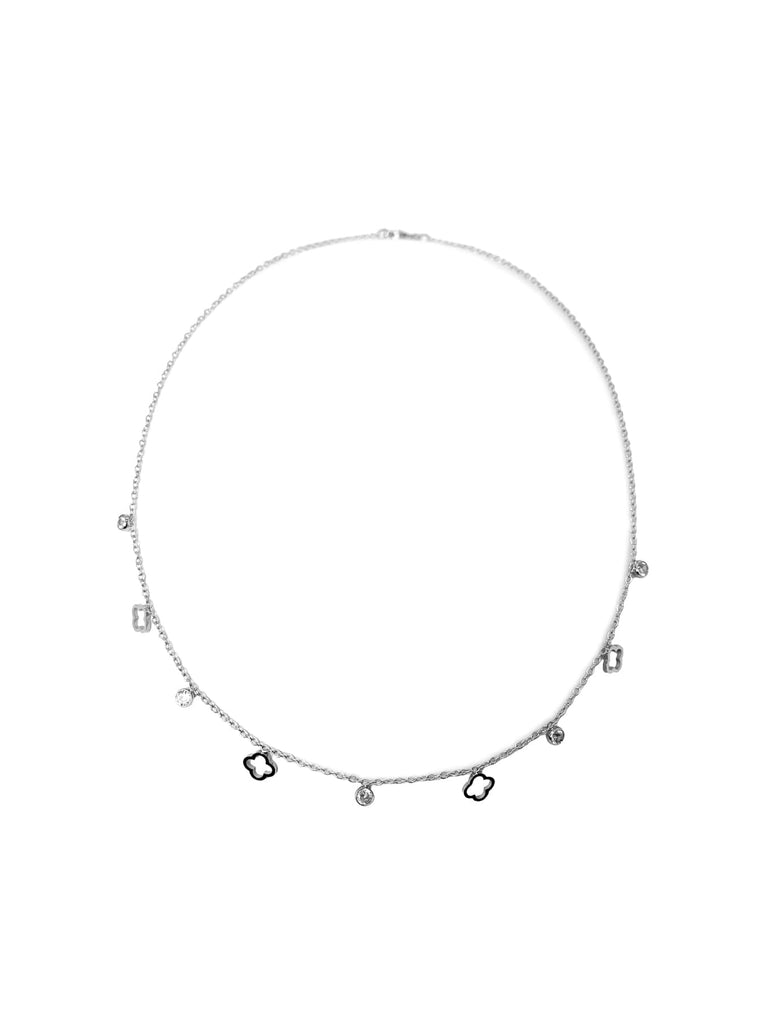 Kette Klee Strass silberfarben, Ansicht gesamt