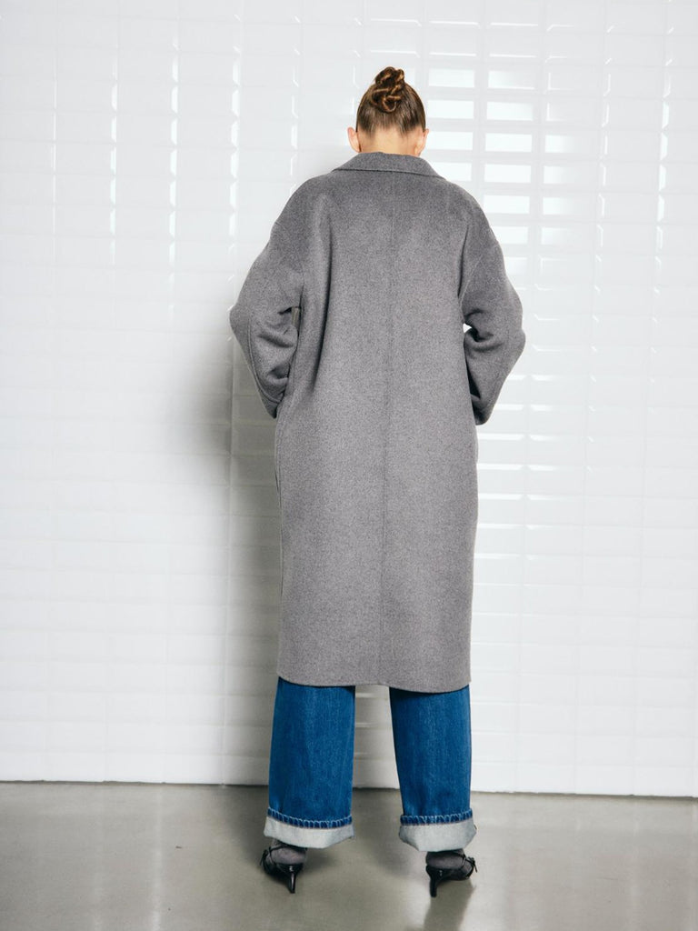 Mantel Celine grey melange, Trage-Ansicht hinten