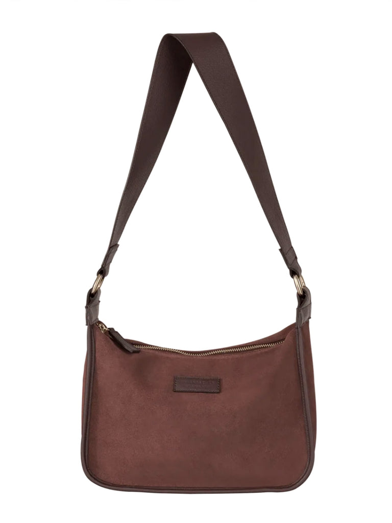 BRIOCHE BAG midi burgundy light gold, Ansicht vorn