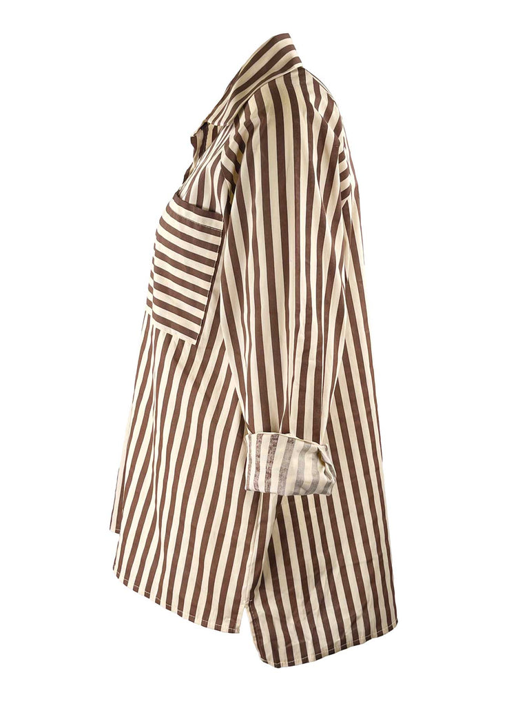Bluse Streifen braun, Ansicht seitlich