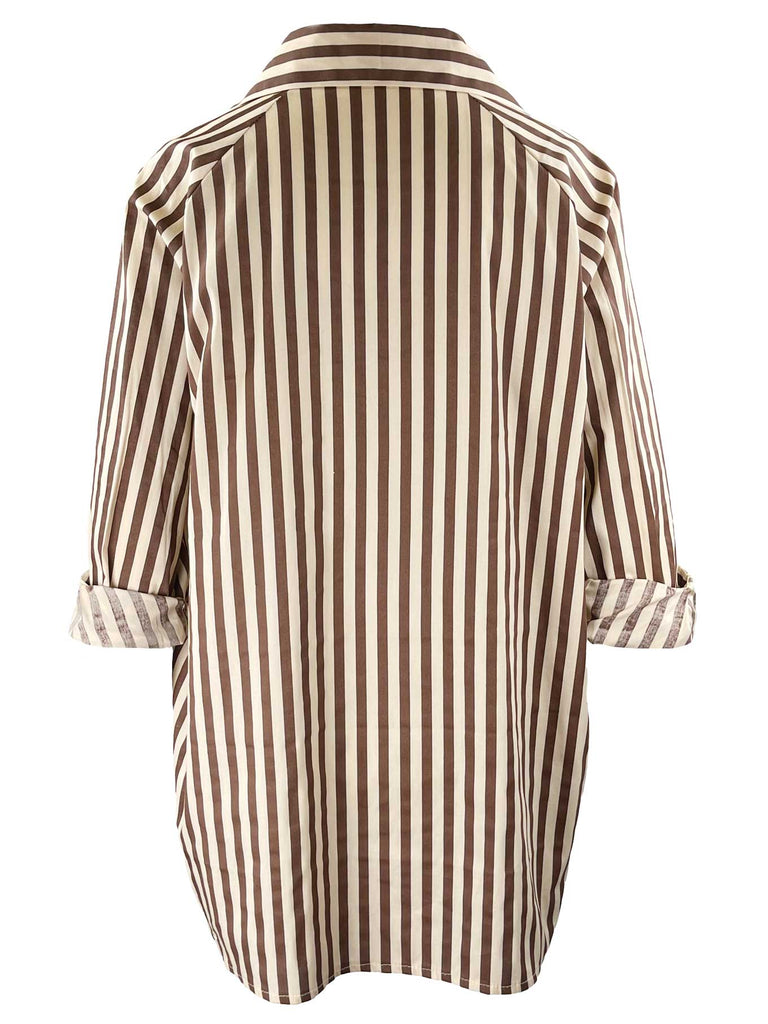 Bluse Streifen braun, Ansicht hinten