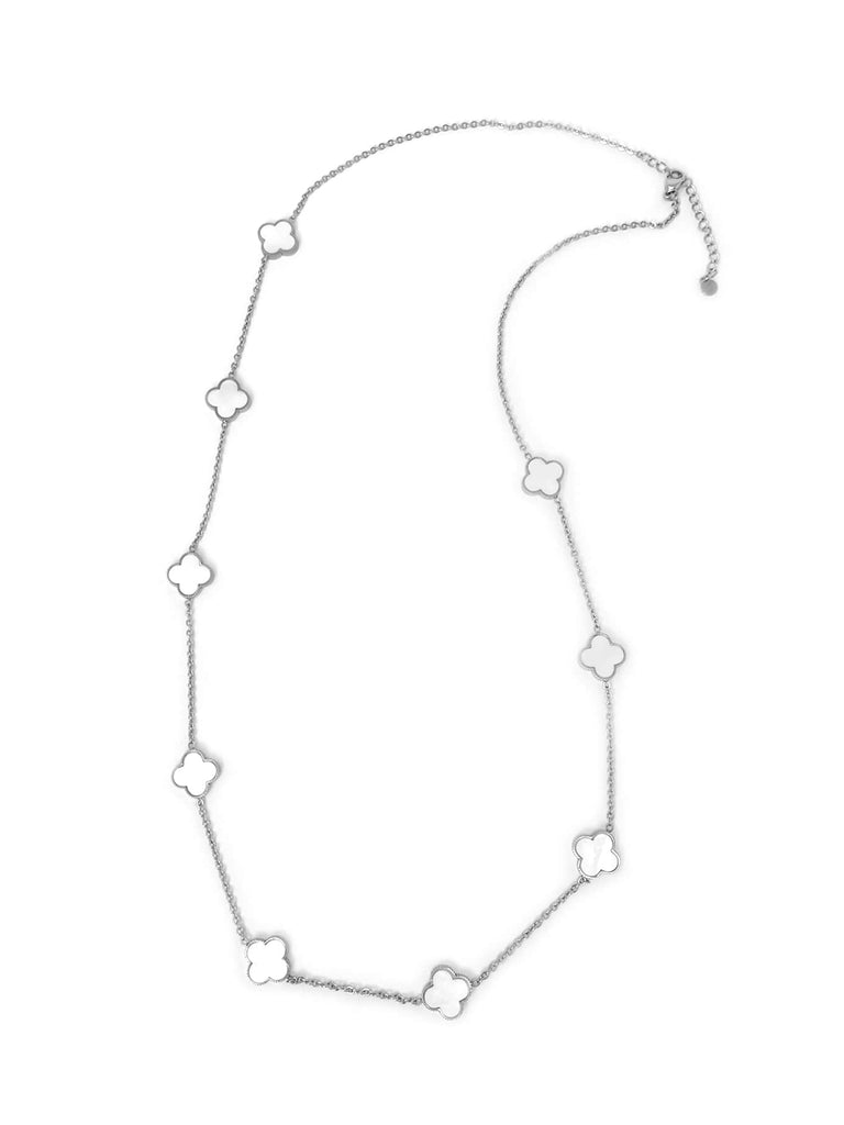 Kette Kleeblatt silberfarben, Ansicht gesamt