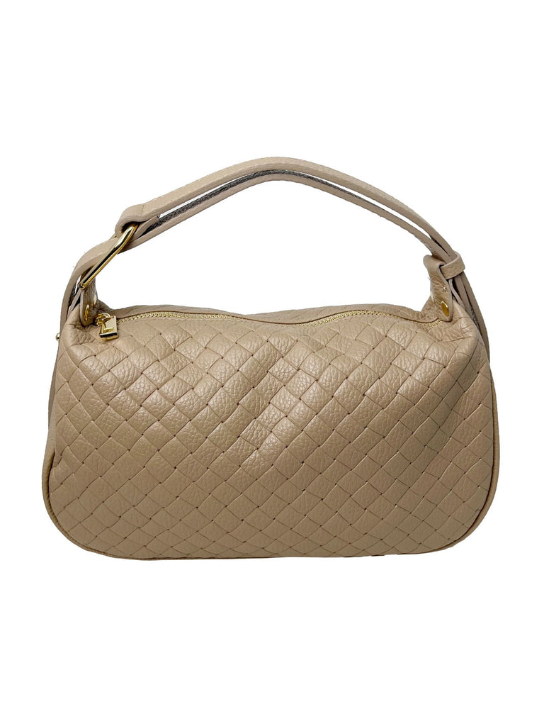 Handtasche Raute beige, Ansicht vorn