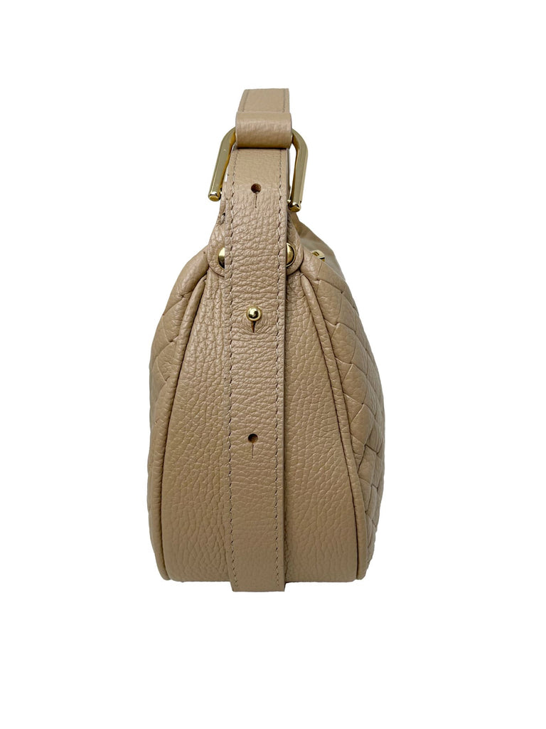 Handtasche Raute beige, Ansicht Seite
