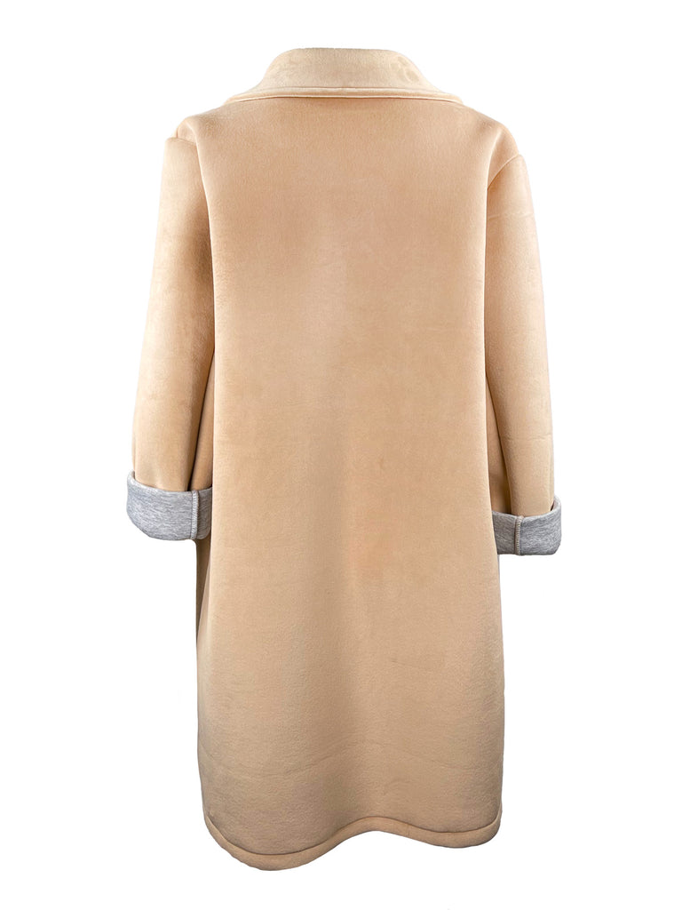 Mantel Goldknopf beige, Ansicht hinten