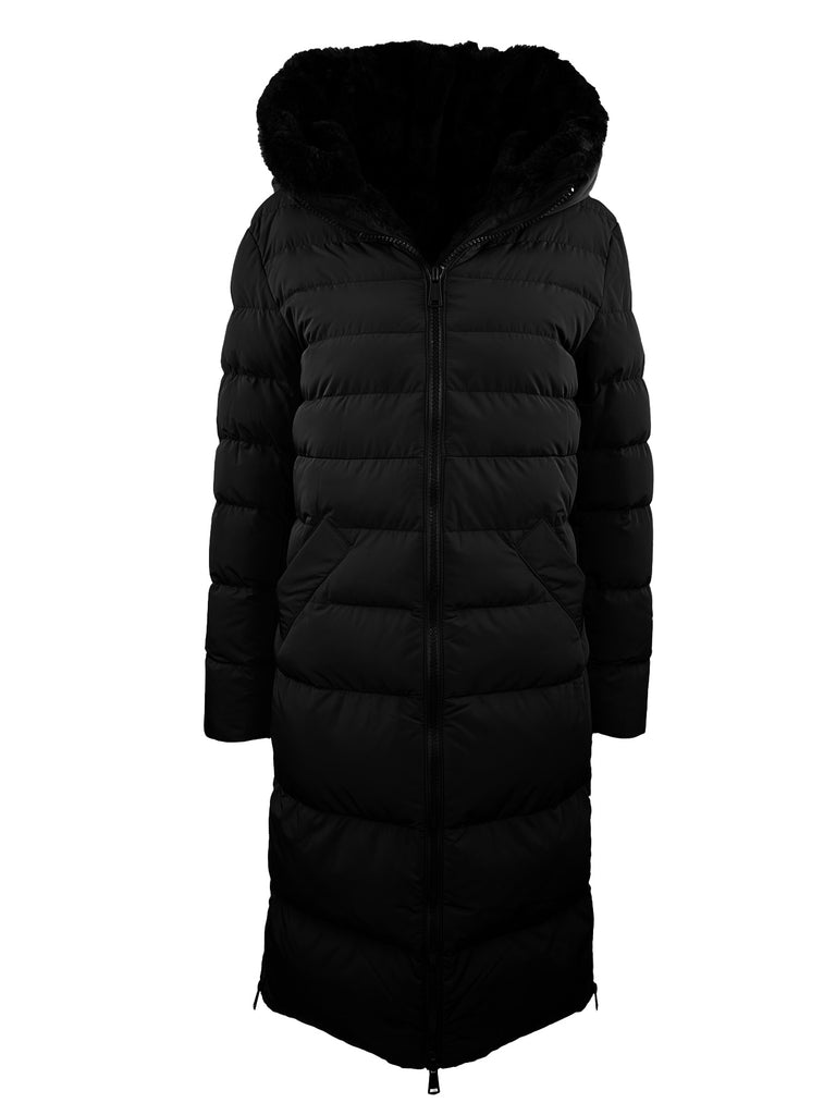 Steppmantel Keilafur black, Ansicht vorn