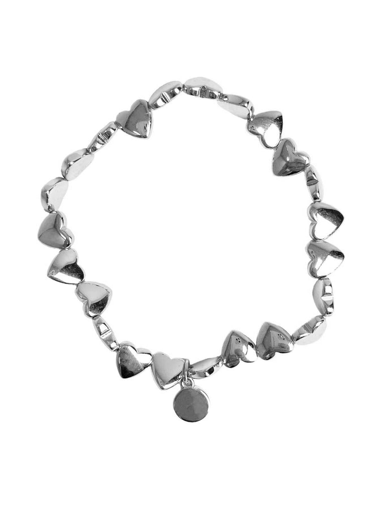 Armband Perlen Herz silberfarben