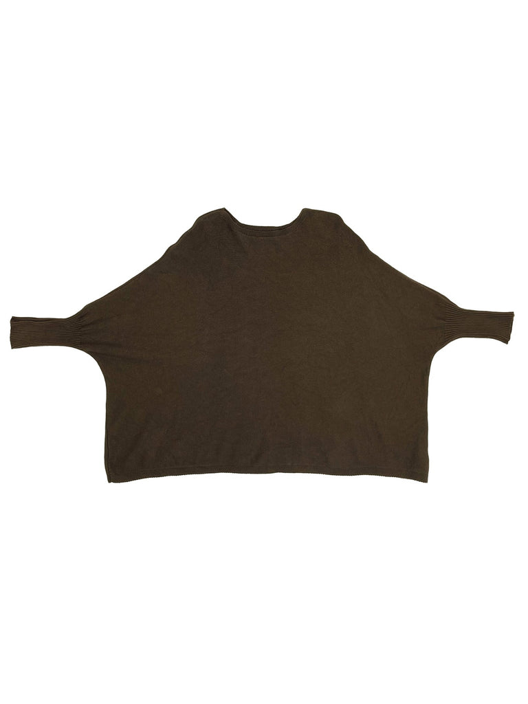 Pullover Ela braun, Ansicht liegend vorn