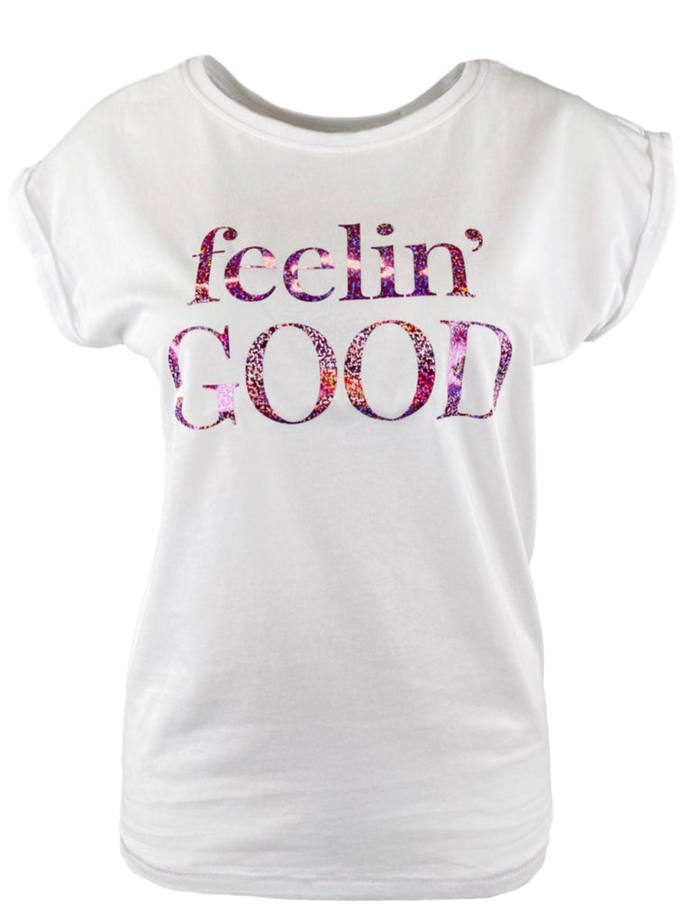 T-Shirt feelin´ GOOD groß weiß, Ansicht vorn