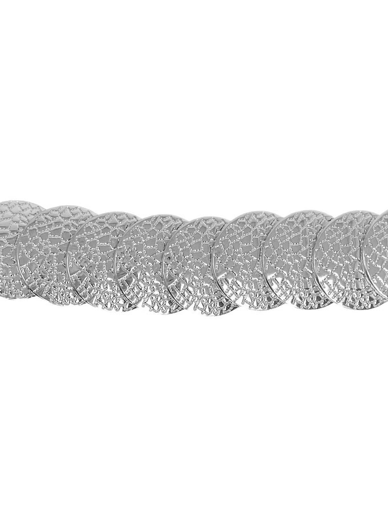 Gürtel Plättchen silberfarben, Ansicht Detail