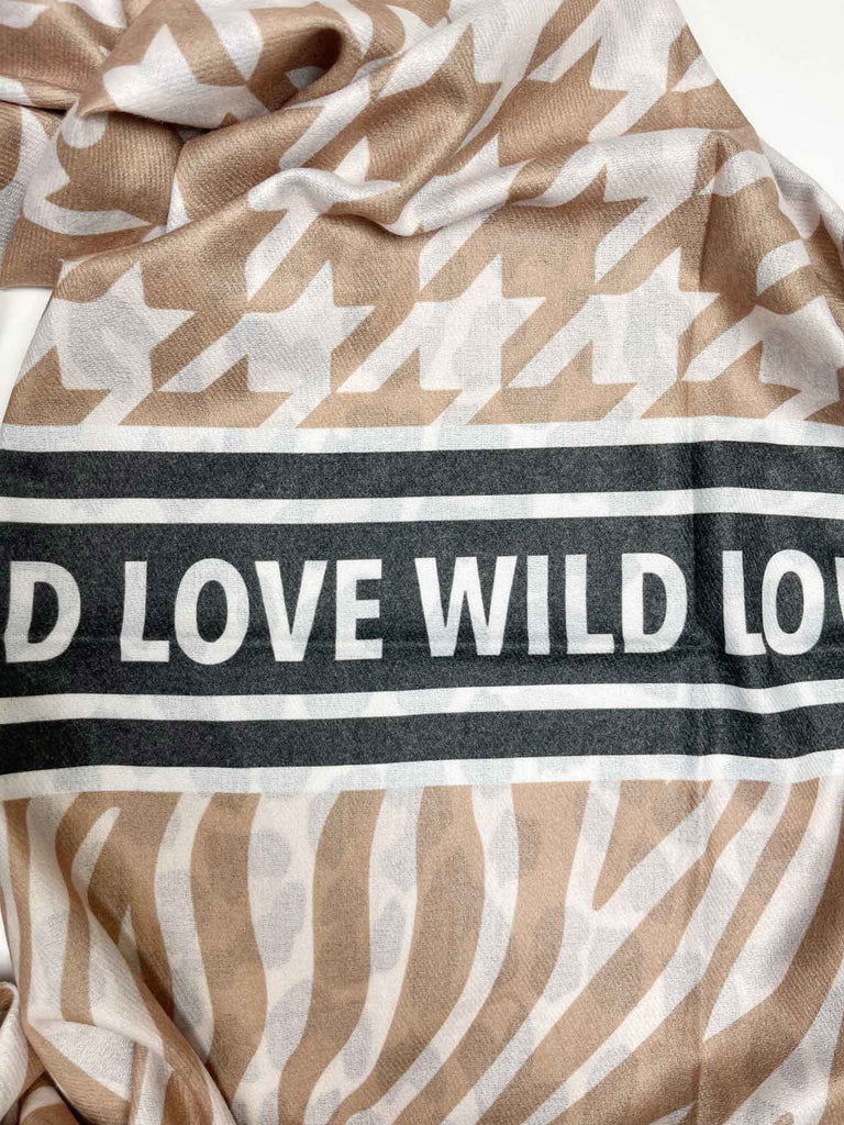 Schal Leo Wild Love beige, Ansicht Detail