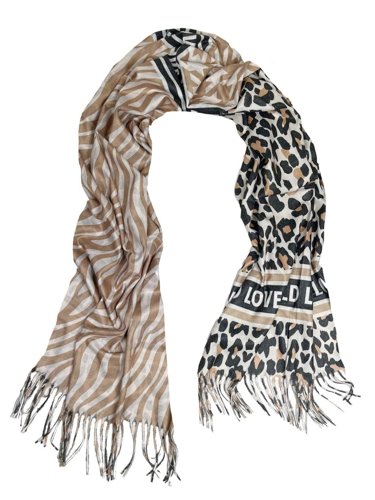 Schal Leo Wild Love beige, Ansicht vorn