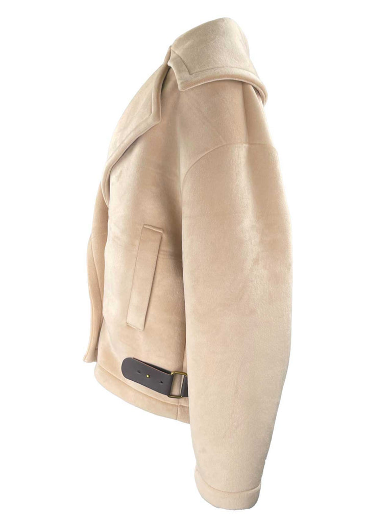 Biker Jacke beige, Ansicht seitlich