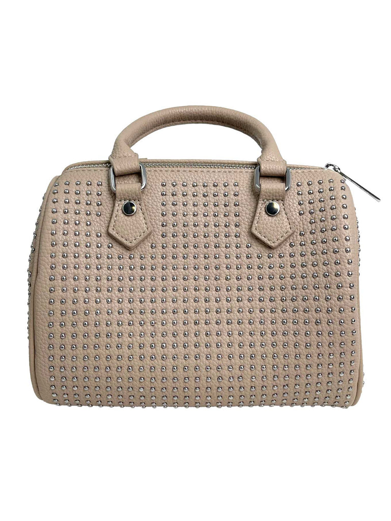 Handtasche Nieten beige, Ansicht vorne
