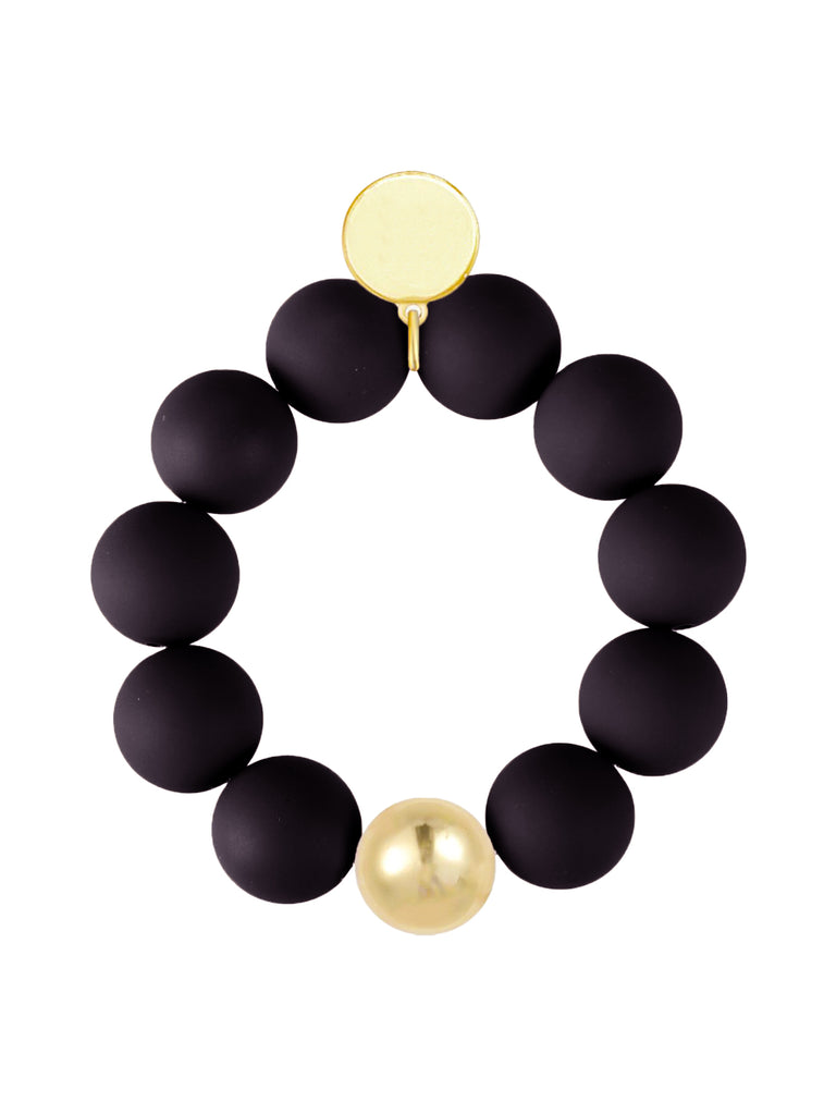 Armband Perlen schwarz matt