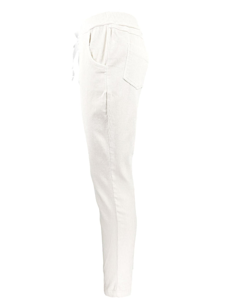 Jogpant Cord creme, Ansicht seitlich